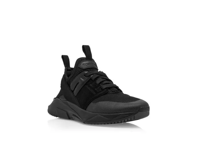 Women Sneakers Tom Ford Nylon Mesh Jago Low Top Full Black