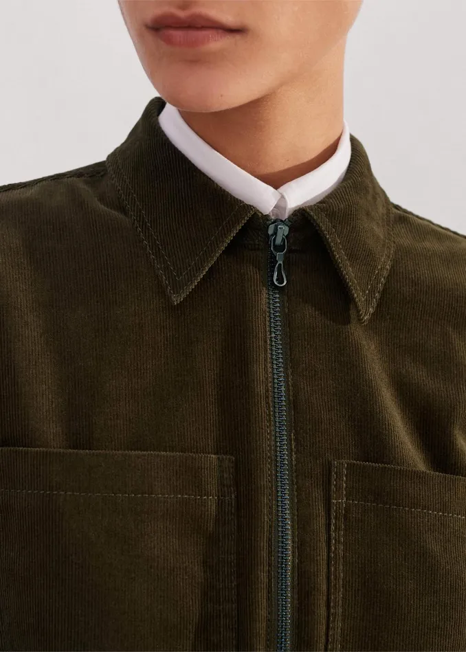 Women Soft Cord Jumpsuit Belt Deep Autumn Olive MEEM