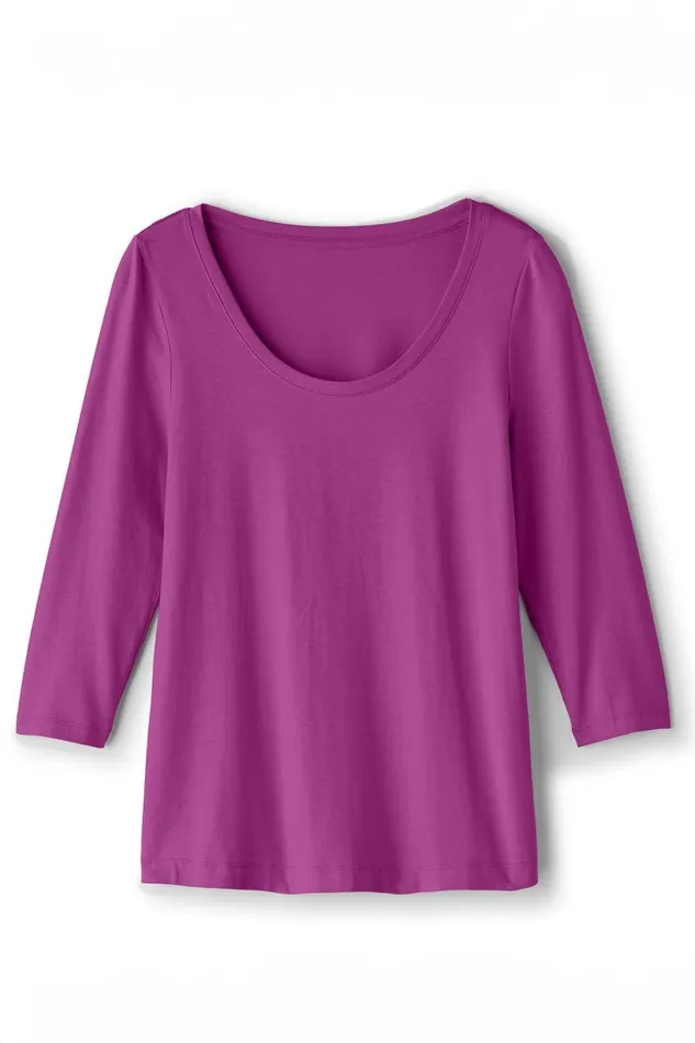 Women Soft Essential Supima 34 Sleeve Tee I Black Soft Surroundings Tops Women Soft Essential Supima 34 Sleeve Tee I Black Soft Surroundings Tops