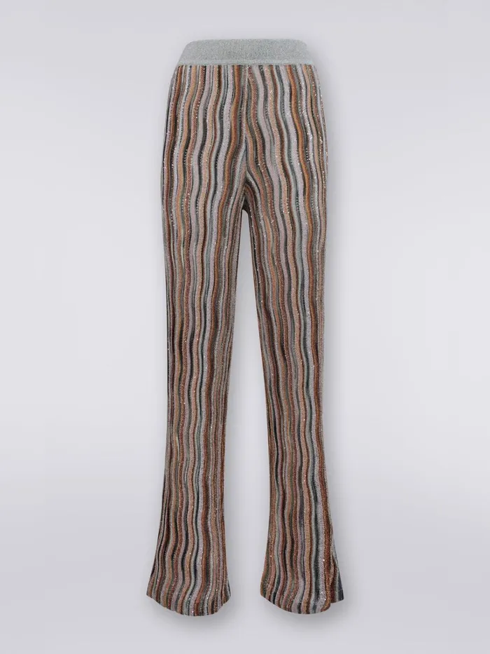 Women Straight Viscose Trousers With Lurex And Sequins Multicoloured Missoni Trousers