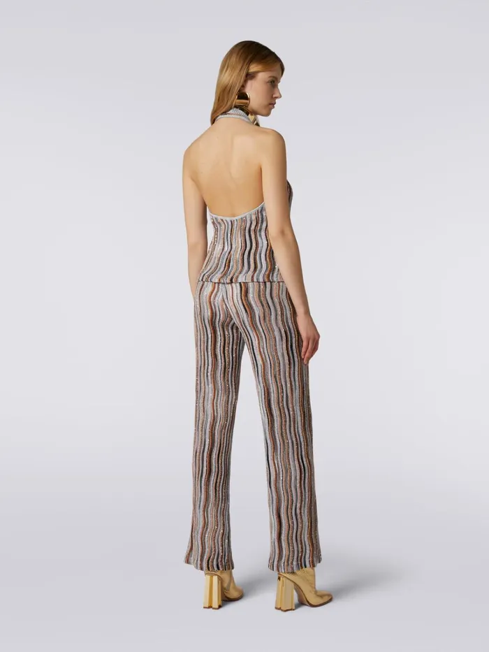 Women Straight Viscose Trousers With Lurex And Sequins Multicoloured Missoni Trousers Women Straight Viscose Trousers With Lurex And Sequins Multicoloured Missoni Trousers