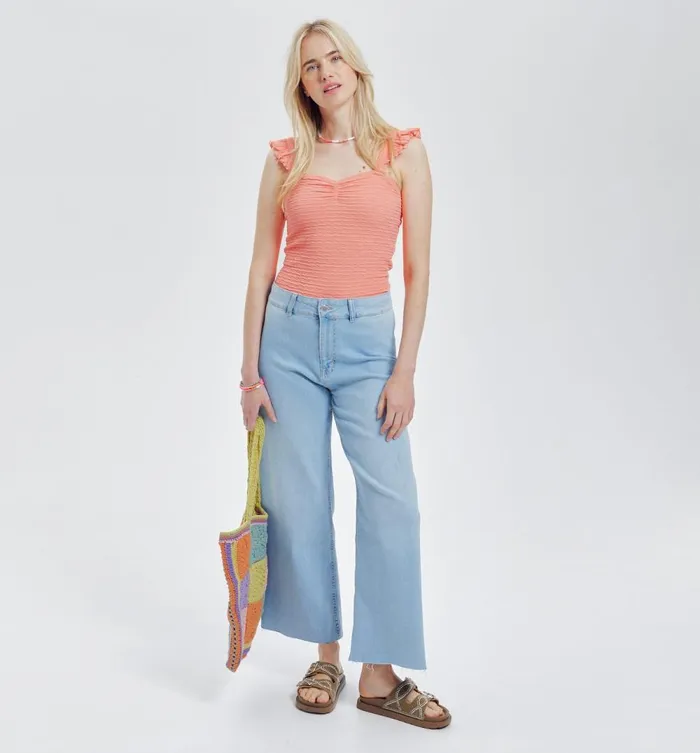 Women Strappy Top 8211 Coral Promod Tops Women Strappy Top 8211 Coral Promod Tops