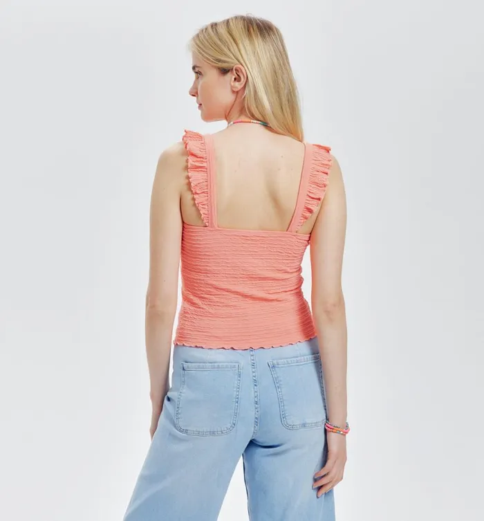 Women Strappy Top 8211 Coral Promod Tops Women Strappy Top 8211 Coral Promod Tops