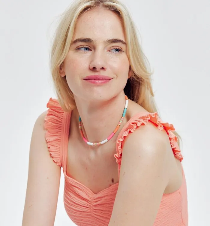 Women Strappy Top 8211 Coral Promod Tops Women Strappy Top 8211 Coral Promod Tops