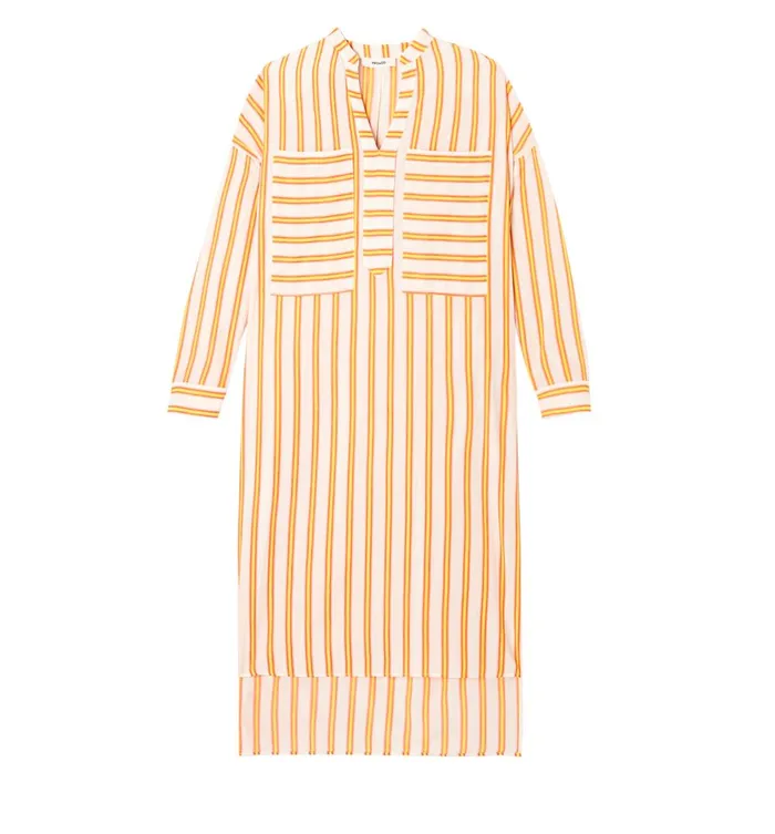 Women Striped Kaftan 8211 Mustard Promod Dresses