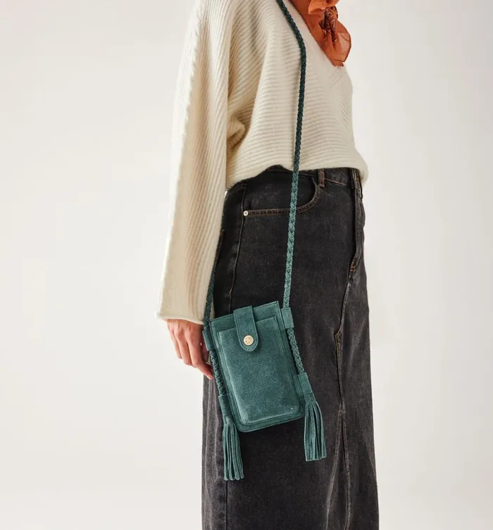 Women Suede Mini Bag 8211 Emerald Green Promod Bags Women Suede Mini Bag 8211 Emerald Green Promod Bags