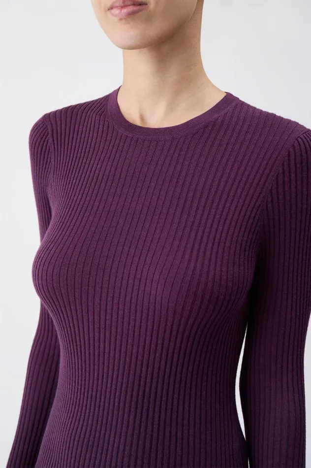 Women Sweaters and Turtlenecks Gabriela Hearst Browning Knit Sweater In Italian Plum Cashmere Silk