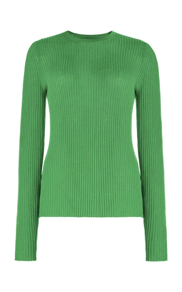 Women Sweaters and Turtlenecks Gabriela Hearst Browning Knit Sweater In Peridot Green Cashmere Silk