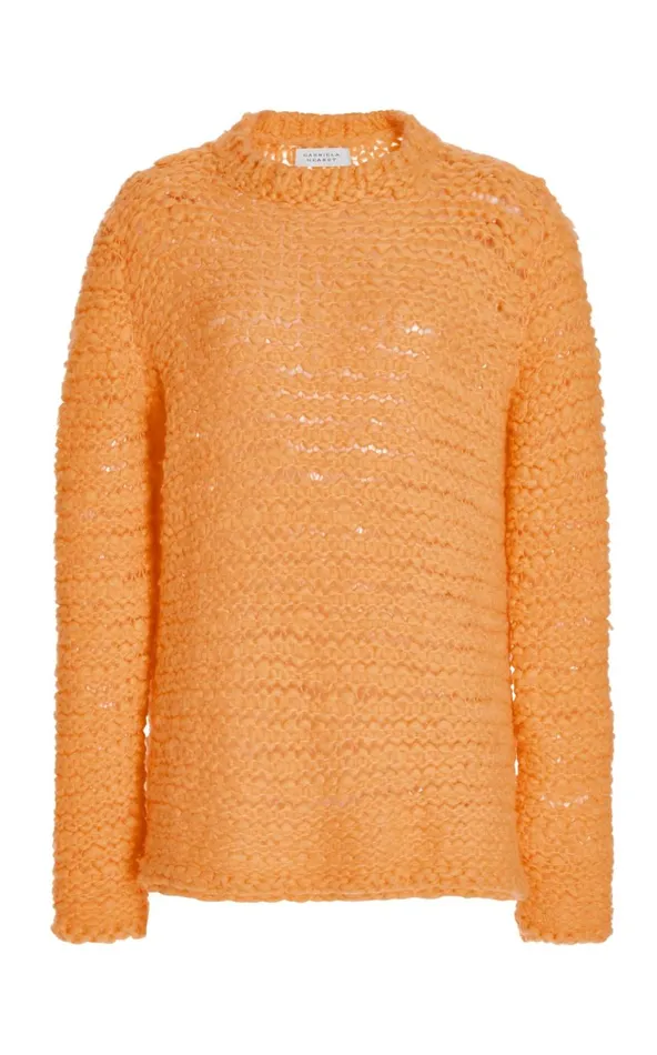 Women Sweaters and Turtlenecks Gabriela Hearst Larenzo Knit Sweater In Fluorescent Orange Welfat Cashmere Women Sweaters and Turtlenecks Gabriela Hearst Larenzo Knit Sweater In Fluorescent Orange Welfat Cashmere