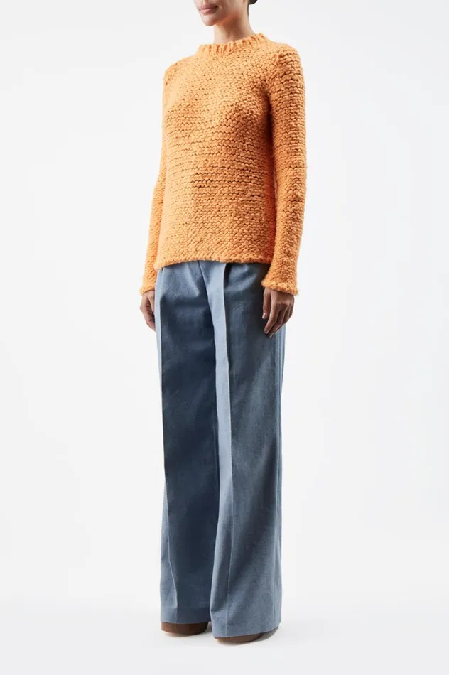 Women Sweaters and Turtlenecks Gabriela Hearst Larenzo Knit Sweater In Fluorescent Orange Welfat Cashmere