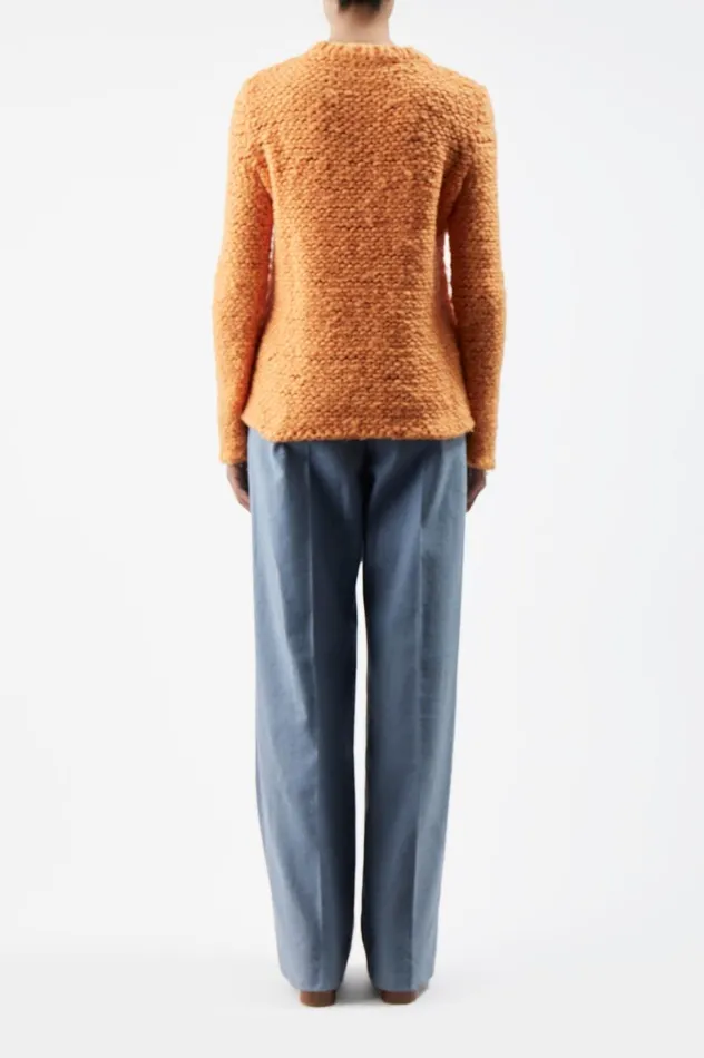 Women Sweaters and Turtlenecks Gabriela Hearst Larenzo Knit Sweater In Fluorescent Orange Welfat Cashmere