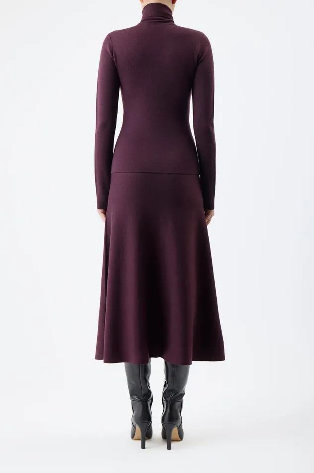 Women Sweaters and Turtlenecks Gabriela Hearst May Knit Turtleneck In Deep Bordeaux Merino Wool Cashmere
