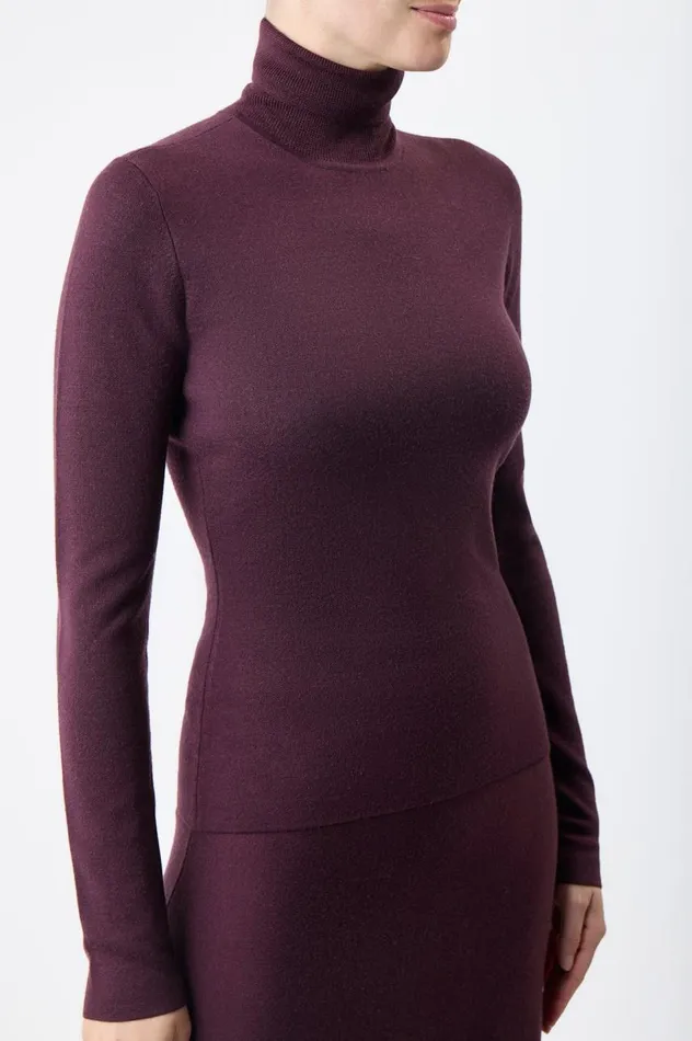 Women Sweaters and Turtlenecks Gabriela Hearst May Knit Turtleneck In Deep Bordeaux Merino Wool Cashmere