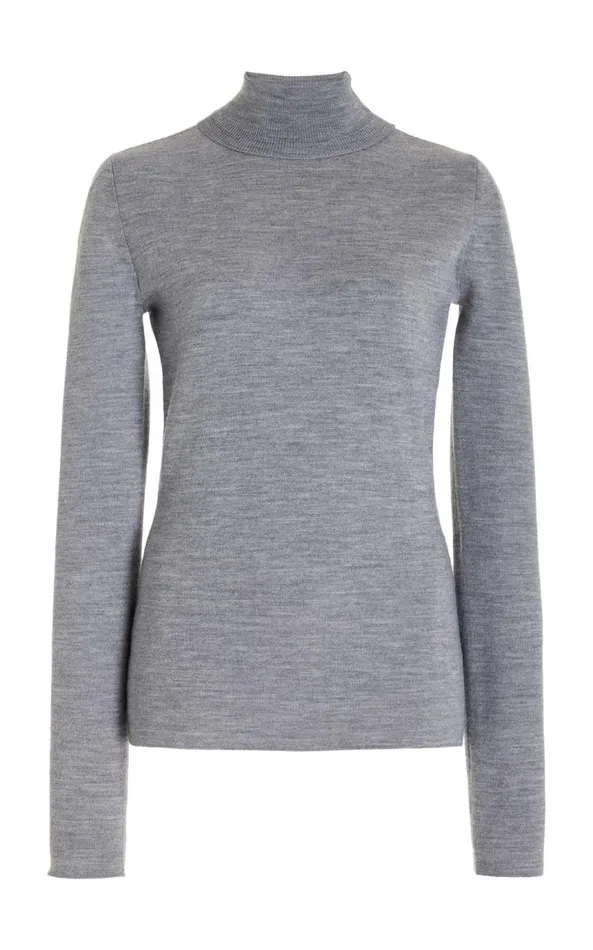 Women Sweaters and Turtlenecks Gabriela Hearst May Knit Turtleneck In Heather Grey Merino Wool Cashmere Women Sweaters and Turtlenecks Gabriela Hearst May Knit Turtleneck In Heather Grey Merino Wool Cashmere