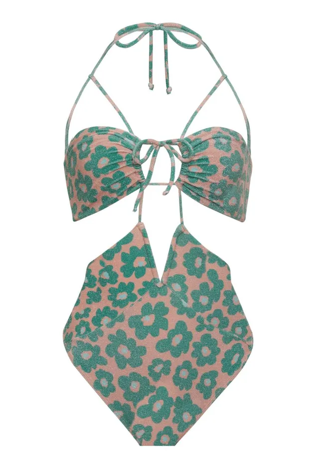 Women Swim For Love and Lemons Beck One Piece Green