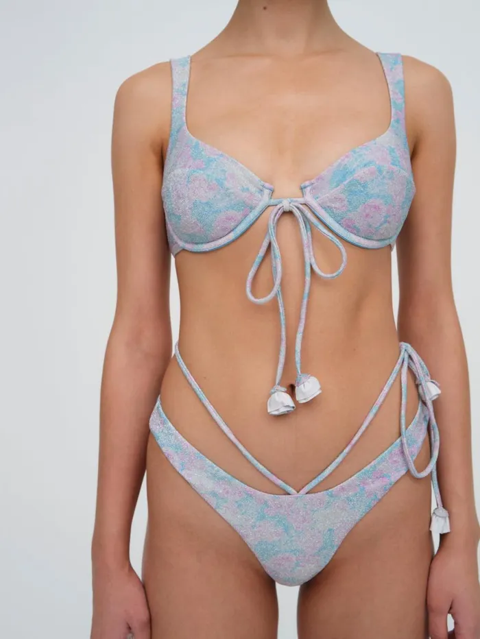 Women Swim For Love and Lemons Cole Underwire Bikini Top Blue