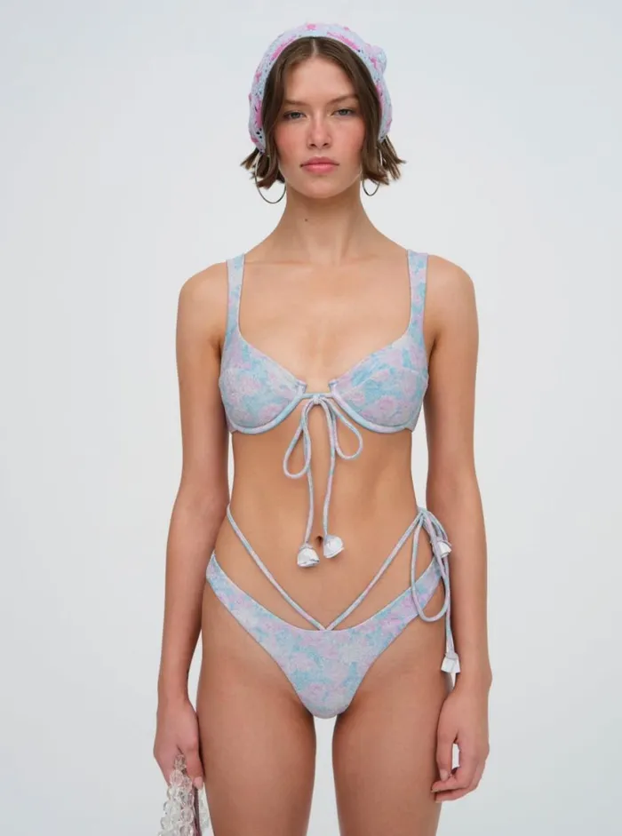 Women Swim For Love and Lemons Cole Underwire Bikini Top Blue Women Swim For Love and Lemons Cole Underwire Bikini Top Blue