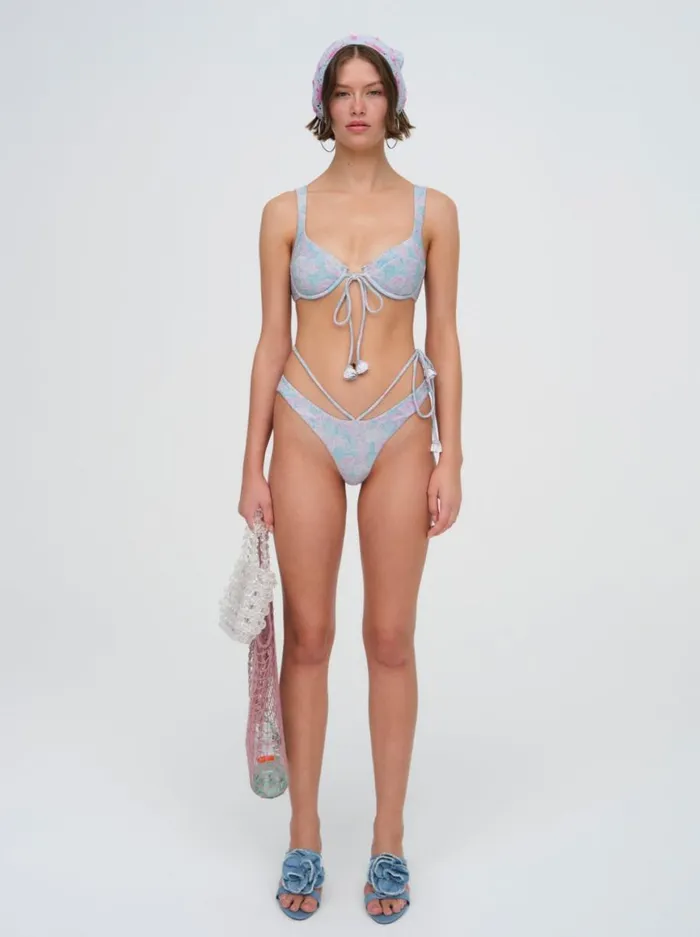 Women Swim For Love and Lemons Cole Underwire Bikini Top Blue Women Swim For Love and Lemons Cole Underwire Bikini Top Blue