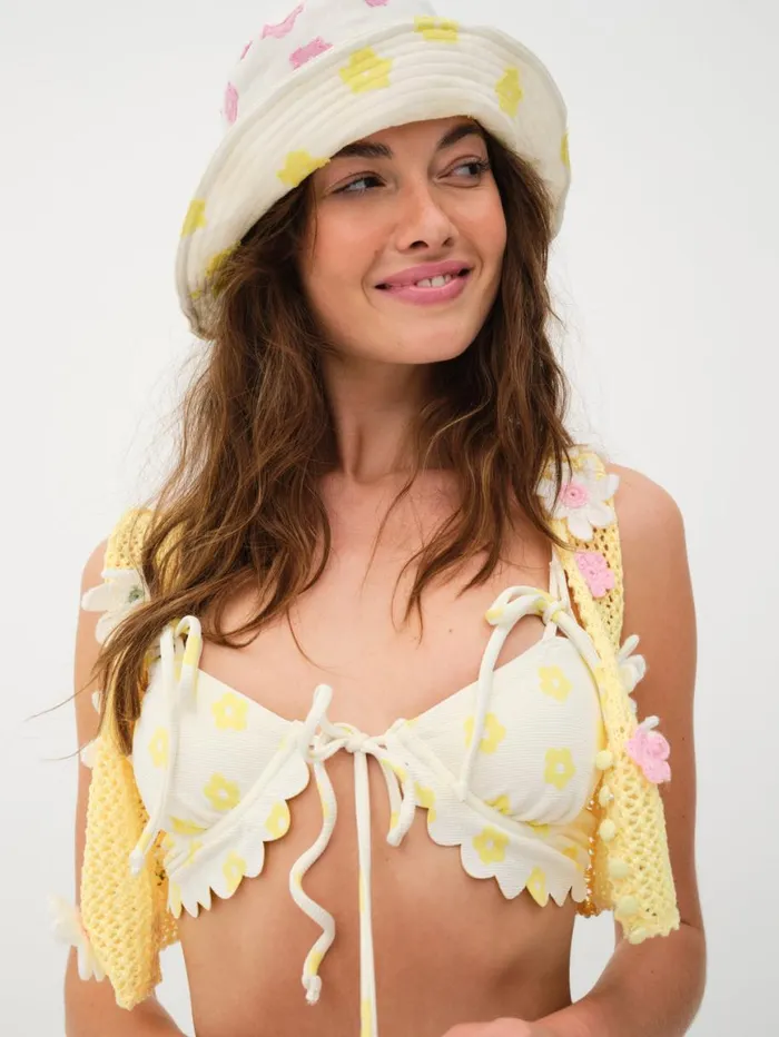 Women Swim For Love and Lemons Dana Swim Top Yellow