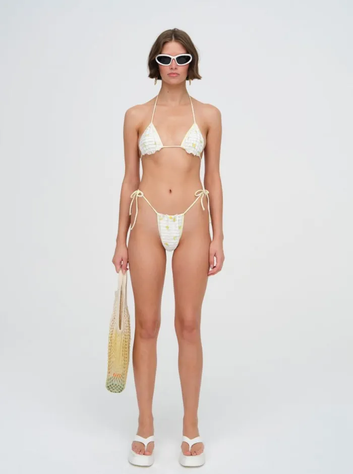 Women Swim For Love and Lemons Lisbet String Bikini Bottom White