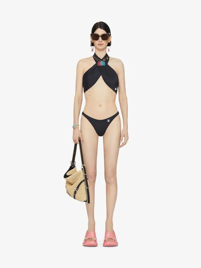 Women Swimwear Givenchy Bikini Top With 4G Detail Black