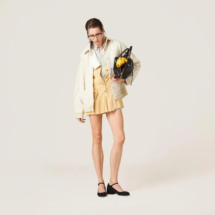 Women TShirts And Sweatshirts Miu Miu Garmentdyed Cotton Fleece Blouson Jacket Chalk White Women TShirts And Sweatshirts Miu Miu Garmentdyed Cotton Fleece Blouson Jacket Chalk White