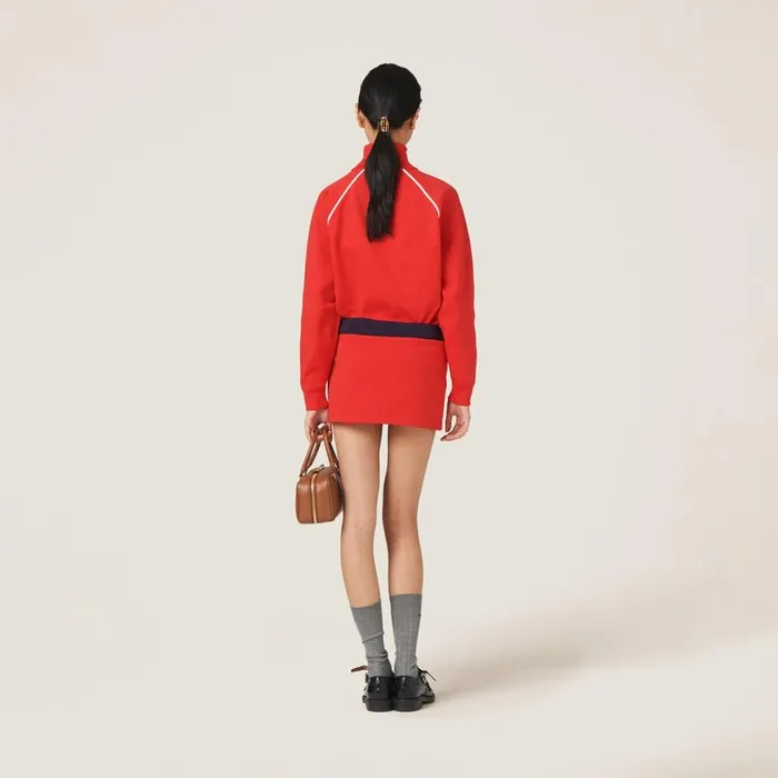 Women TShirts And Sweatshirts Miu Miu Nylon Sweatshirt Red