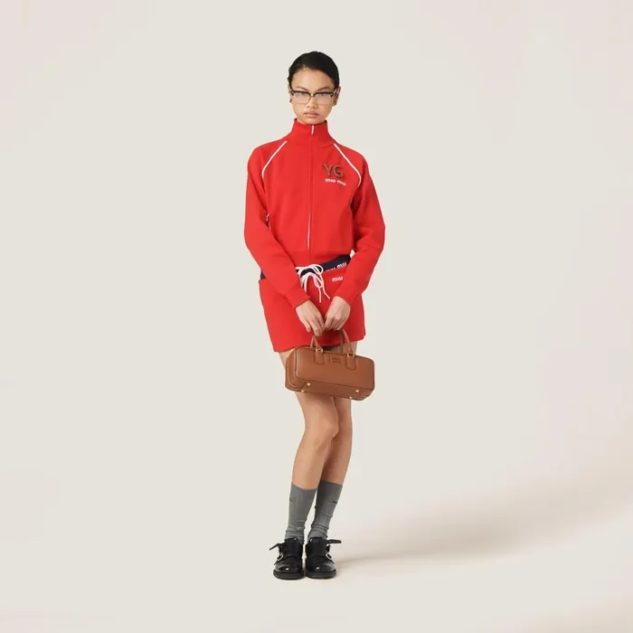 Women TShirts And Sweatshirts Miu Miu Nylon Sweatshirt Red
