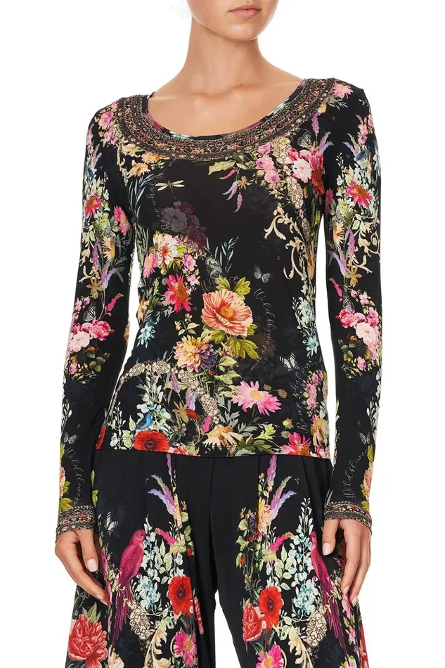 Women Tees Camilla Long Sleeve Fitted Top Hampton Hive