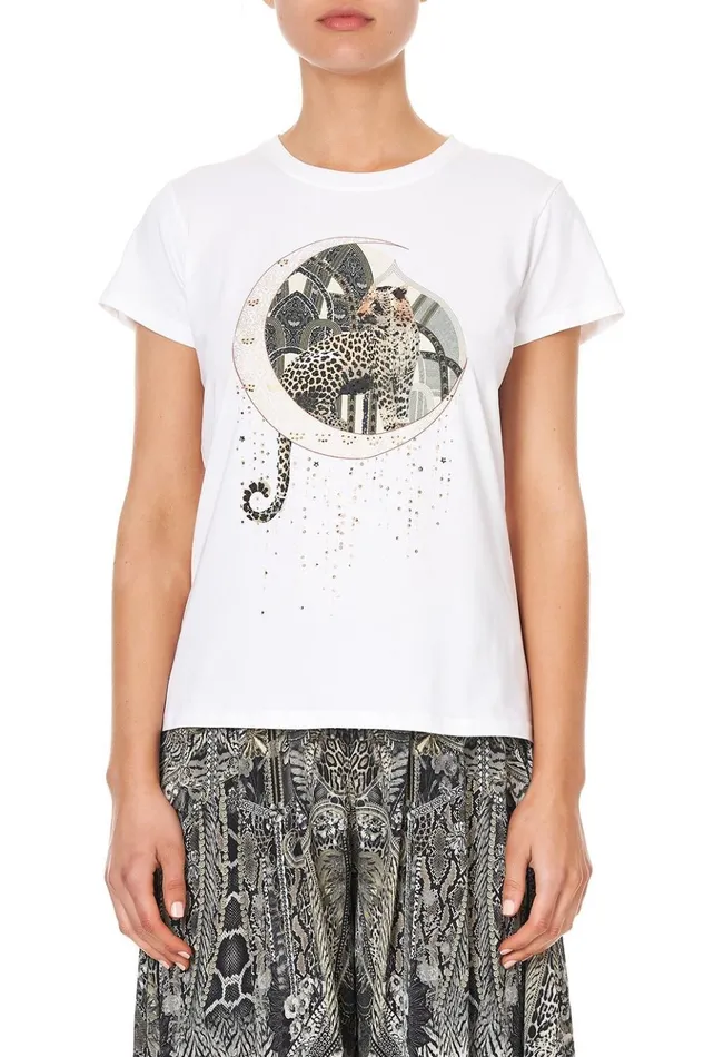 Women Tees Camilla Slim Fit Round Neck TShirt One Tribe
