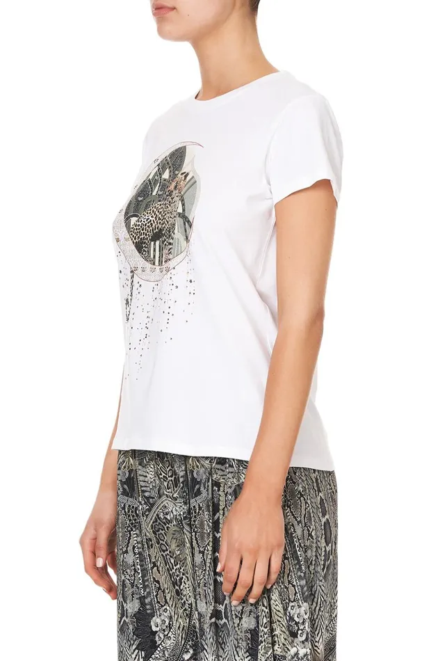 Women Tees Camilla Slim Fit Round Neck TShirt One Tribe