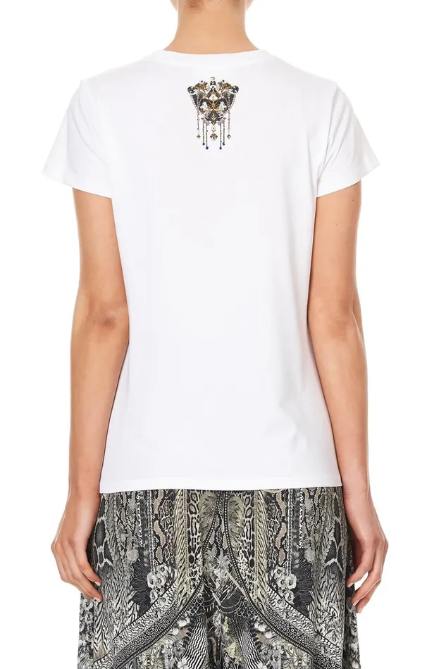 Women Tees Camilla Slim Fit Round Neck TShirt One Tribe