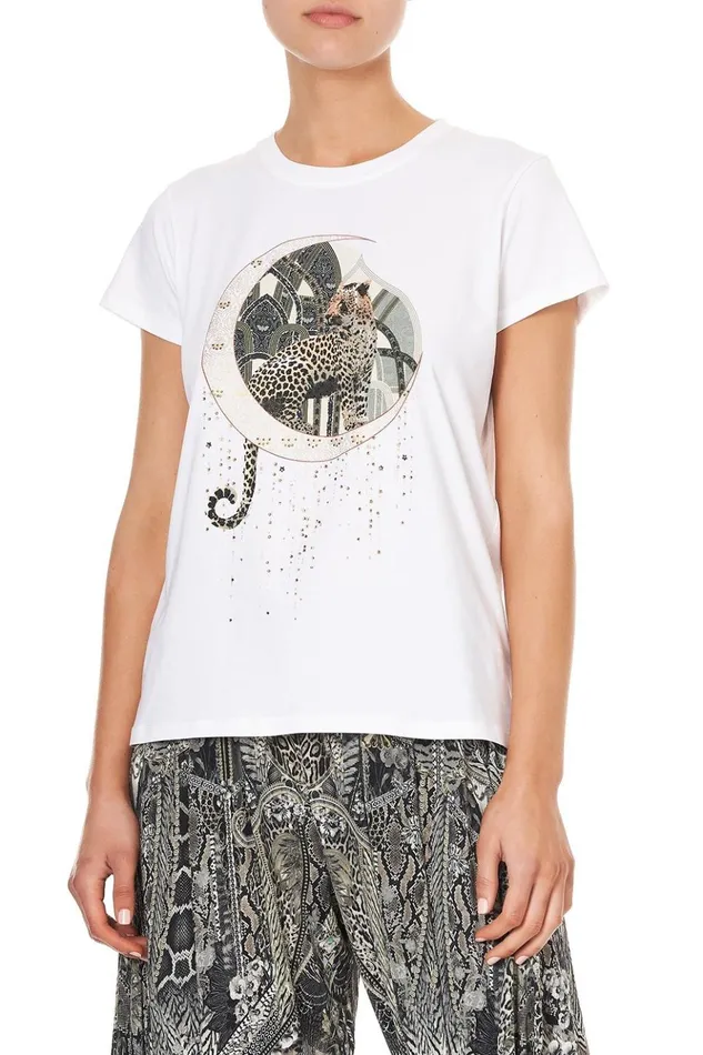 Women Tees Camilla Slim Fit Round Neck TShirt One Tribe