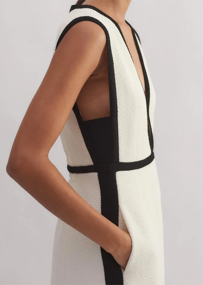 Women Textured CutOut Layering Maxi Dress Cream MEEM