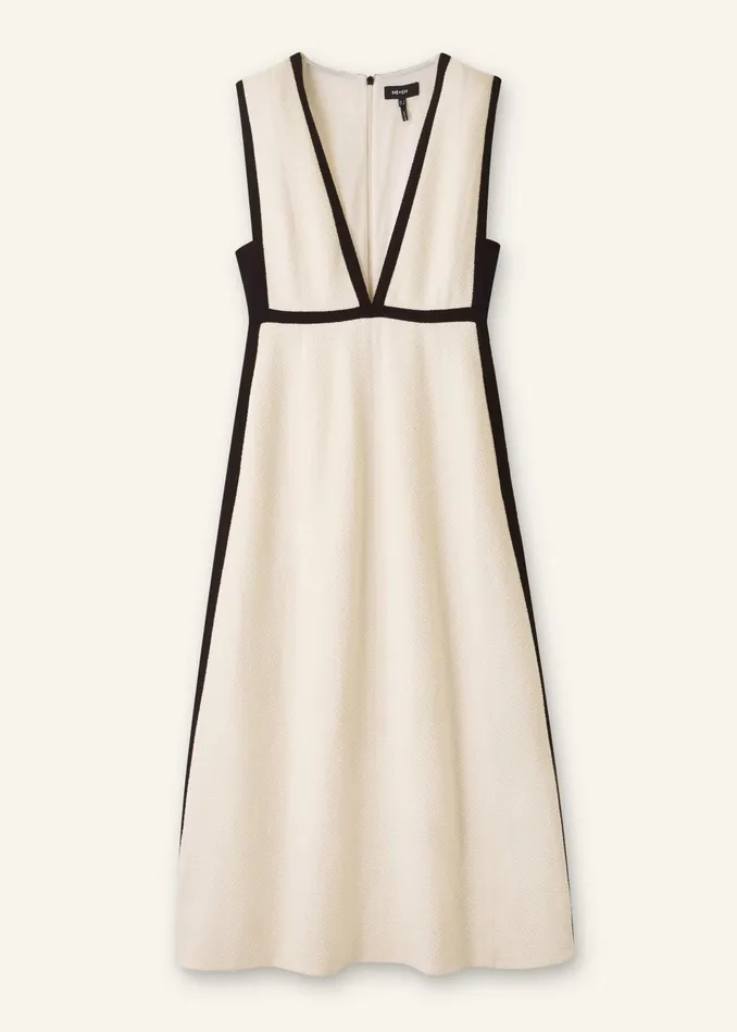 Women Textured CutOut Layering Maxi Dress Cream MEEM
