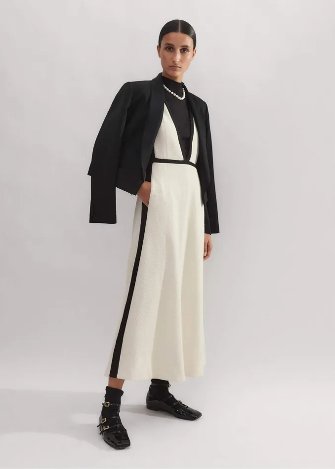 Women Textured CutOut Layering Maxi Dress Cream MEEM