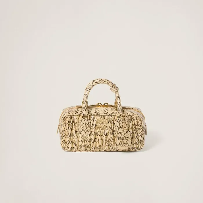Women Top Handles Miu Miu Arcadie Ayers Snakeskin Bag Waxy White