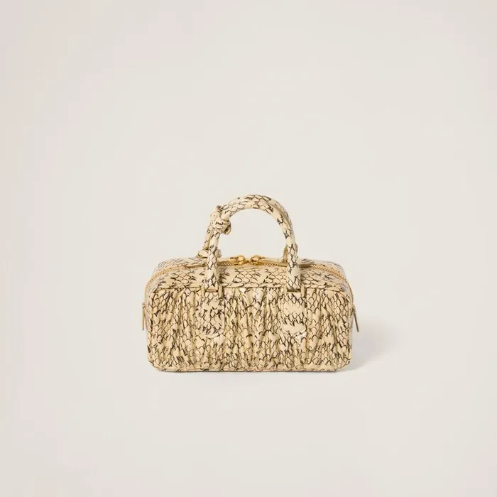 Women Top Handles Miu Miu Arcadie Ayers Snakeskin Bag Waxy White Women Top Handles Miu Miu Arcadie Ayers Snakeskin Bag Waxy White