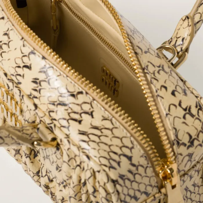 Women Top Handles Miu Miu Arcadie Ayers Snakeskin Bag Waxy White Women Top Handles Miu Miu Arcadie Ayers Snakeskin Bag Waxy White