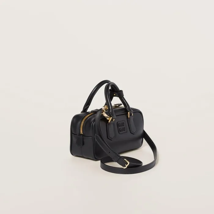 Women Top Handles Miu Miu Arcadie Leather Bag Black Women Top Handles Miu Miu Arcadie Leather Bag Black