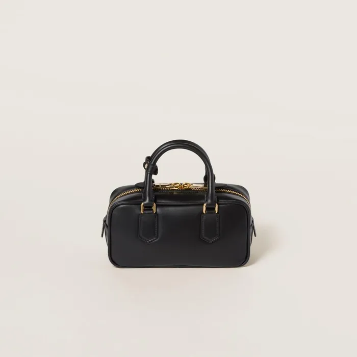 Women Top Handles Miu Miu Arcadie Leather Bag Black Women Top Handles Miu Miu Arcadie Leather Bag Black