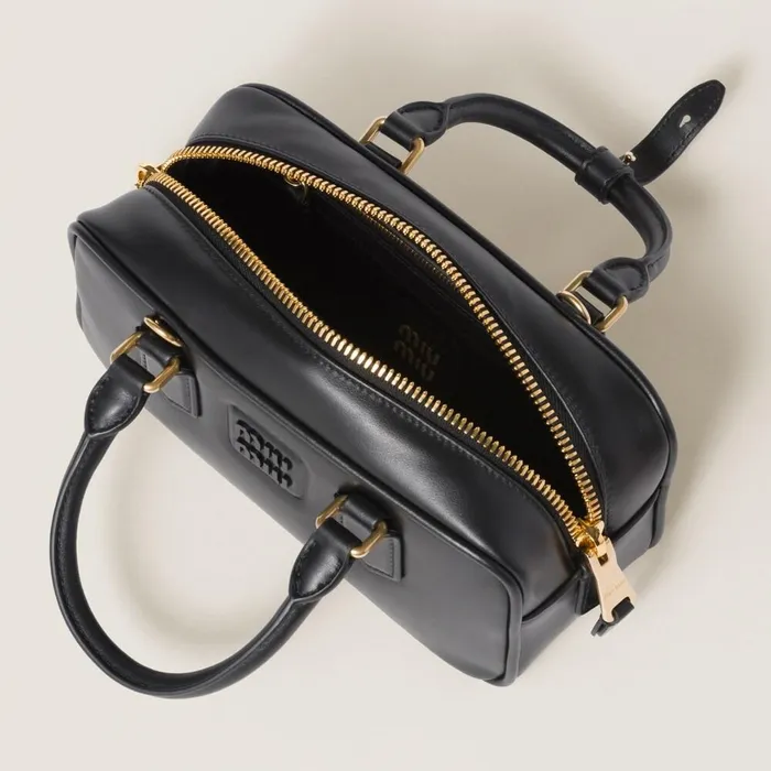 Women Top Handles Miu Miu Arcadie Leather Bag Black Women Top Handles Miu Miu Arcadie Leather Bag Black