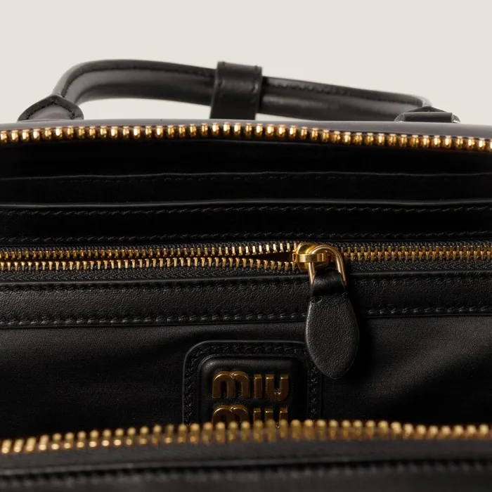 Women Top Handles Miu Miu Arcadie Leather Bag Black Women Top Handles Miu Miu Arcadie Leather Bag Black