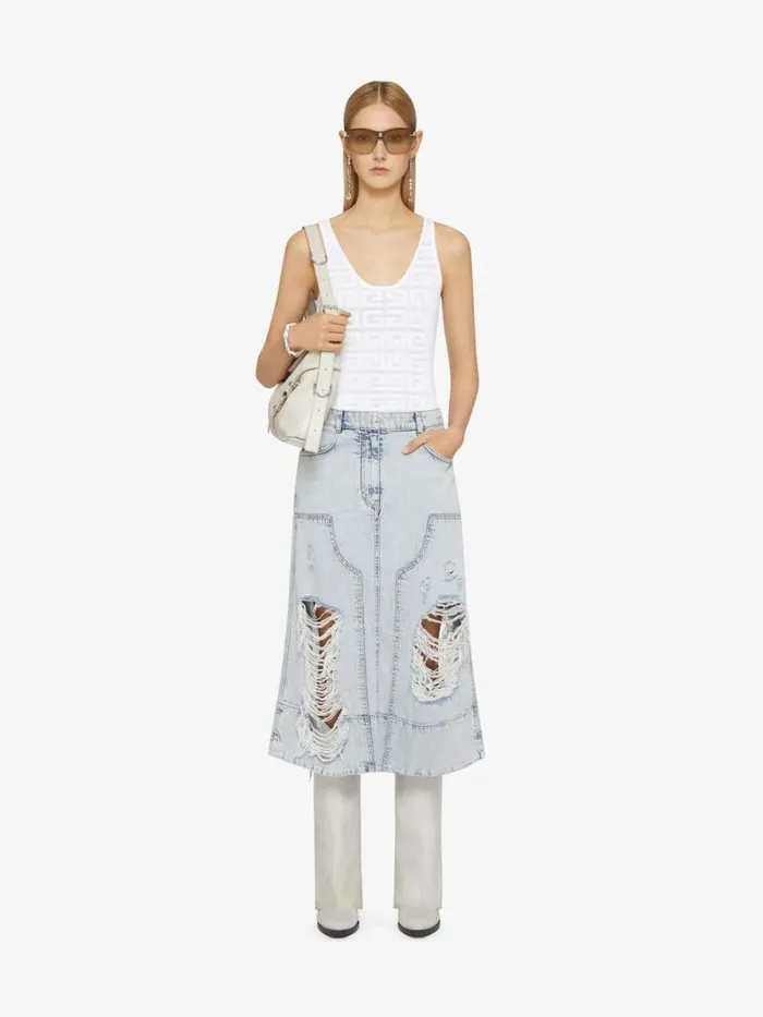 Women Tops and Shirts Givenchy Tank Top In 4G Jacquard White