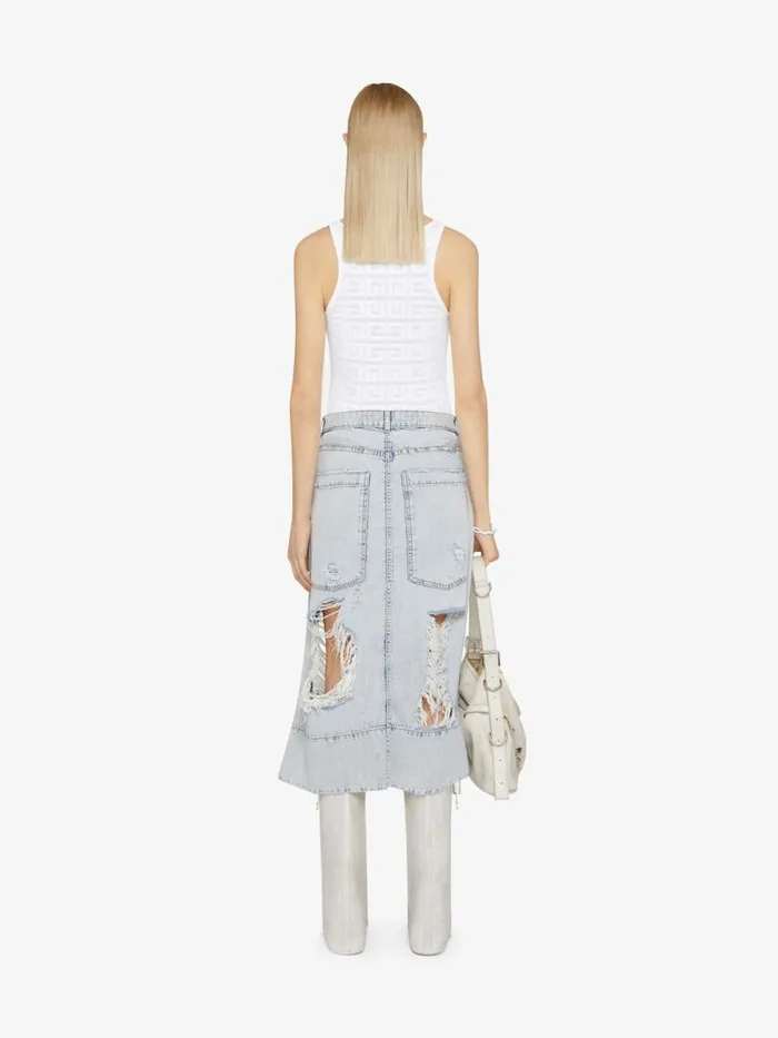 Women Tops and Shirts Givenchy Tank Top In 4G Jacquard White
