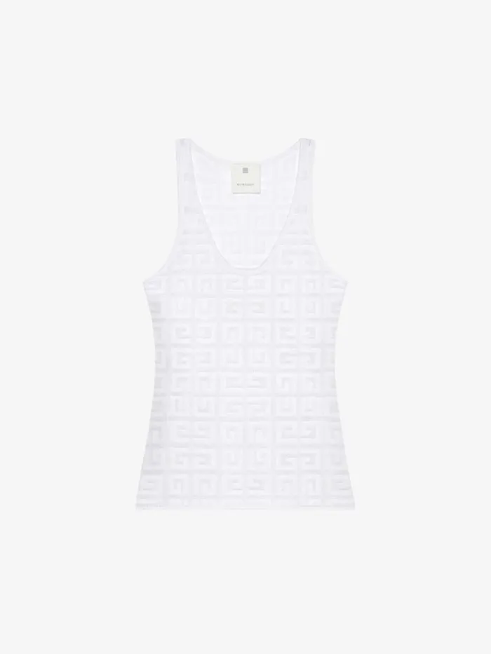 Women Tops and Shirts Givenchy Tank Top In 4G Jacquard White