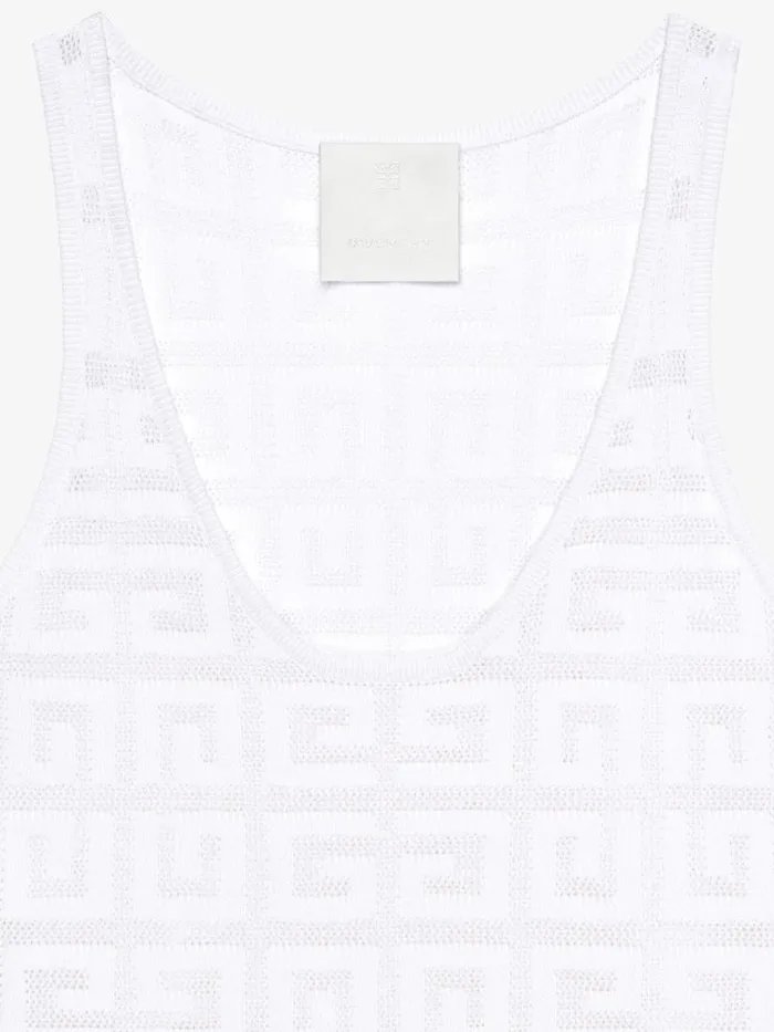 Women Tops and Shirts Givenchy Tank Top In 4G Jacquard White