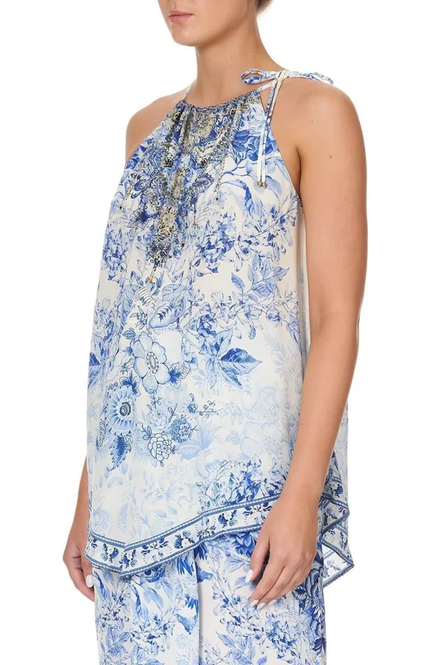 Women Tops Camilla Handkerchief Hem Tank High Tea
