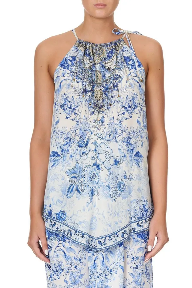 Women Tops Camilla Handkerchief Hem Tank High Tea