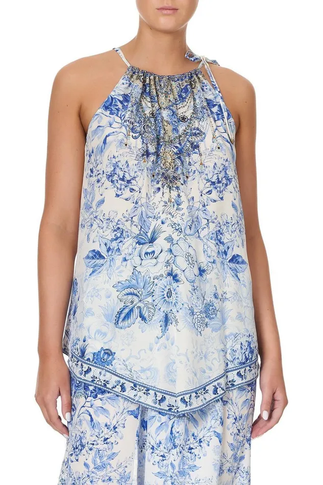 Women Tops Camilla Handkerchief Hem Tank High Tea